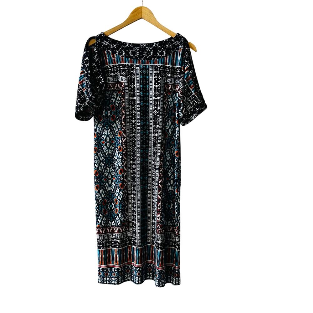 Chicos Abstract Print Split Sleeves Shift Dress Size S Small Multicolored - Picture 6 of 6